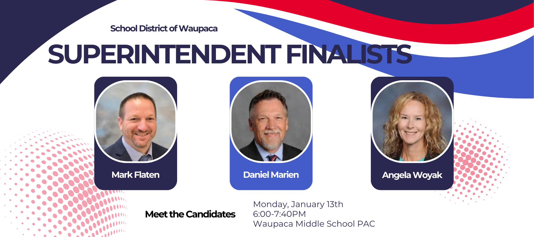 graphic highlighting superintendent finalists